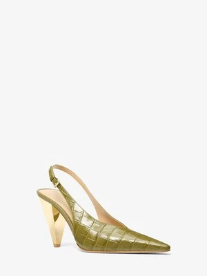 Czółenka Electra z odkrytą piętą ze skóry z fakturą łuski krokodyla MICHAEL Michael Kors