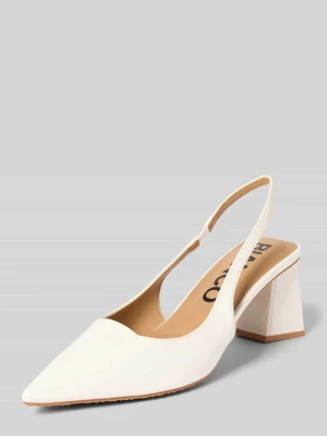 Czółenka na obcasie słupku Bianco