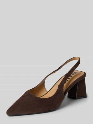 Czółenka na obcasie słupku Bianco