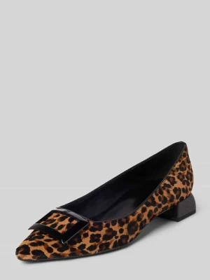 Czółenka skórzane ze zwierzęcym wzorem Högl