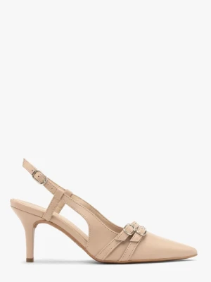 Czółenka slingback z dekoracyjnymi paskami Ryłko