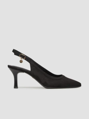 Czółenka Slingback z zapięciem na szpilkę s.Oliver czarny