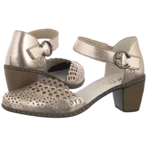 Czółenka Srebrne/Platynowe 40902-90 Silver/Platinum (RI370-a) Rieker