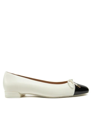 Czółenka Stuart Weitzman Sleek Bow Flat SG888 Écru Kremowy