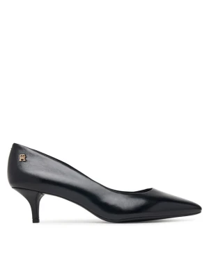 Czółenka Tommy Hilfiger Kitten Heel Court Leather Shoe FW0FW09526 Czarny