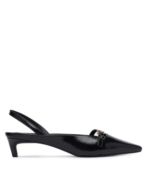 Czółenka Tommy Hilfiger Th Buckle Kitten Slingback Pump FW0FW09384 Czarny