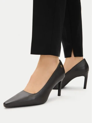 Czółenka Tommy Hilfiger Th Logo Lth Pump Slanted Hl FW0FW09008 Czarny