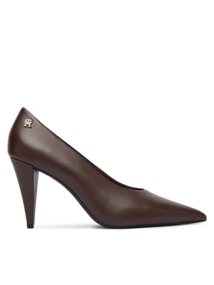 Czółenka Tommy Hilfiger Th Smooth Leather Pump FW0FW08960 Brązowy