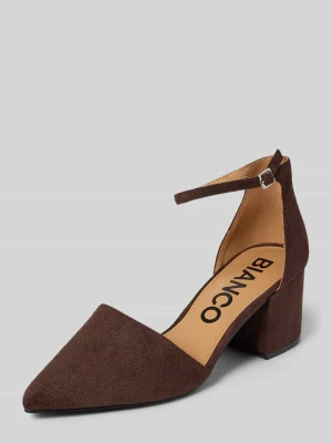 Czółenka w imitacji skóry z zapięciem na klamrę Bianco