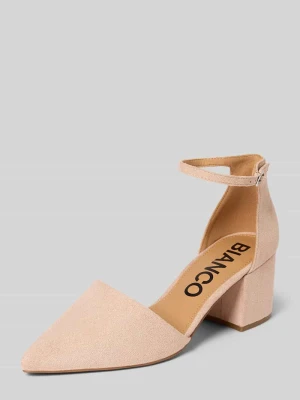 Czółenka w imitacji skóry z zapięciem na klamrę Bianco