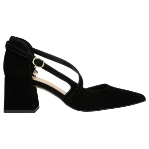 Welurowe czółenka z krzyżującymi się paskami 35128-61 Wojas