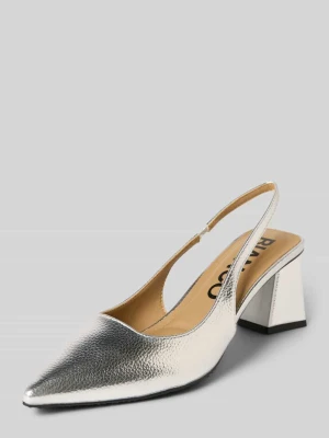 Czółenka z fakturowanym wzorem Bianco