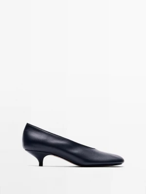 Czółenka Z Miękkiej Skóry - Niebieski - Massimo Dutti - Female