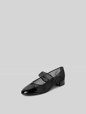 Czółenka z mieszanki skóry Tory Burch Czarny