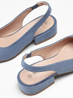 Czółenka z odkrytą piętą, na płaskim obcasie bonprix