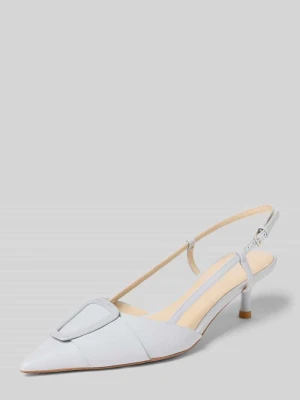 Czółenka z prawdziwej skóry z detalem z logo Marc Cain Bags & Shoes