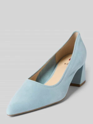 Czółenka ze skóry z obcasem słupkiem Högl