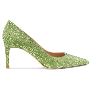 Czółenko STUART WEITZMAN Stuart Power Shine, Zielone Swarovski