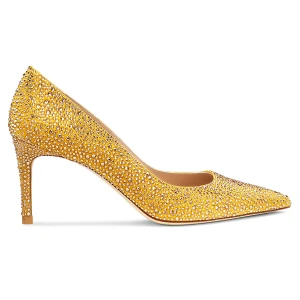 Czółenko STUART WEITZMAN Stuart Power Shine, Żółte Swarovski