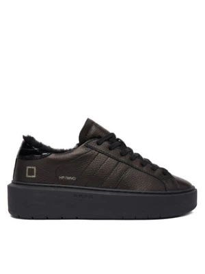 D.A.T.E. Sneakersy Hill Low Fur Platform W431-HPF-MN Czarny