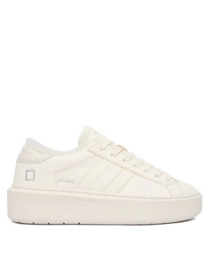 D.A.T.E. Sneakersy Hill Low Fur Platform W431-HPF-MN Écru