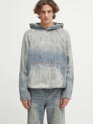 Daily Paper bluza jeansowa Destroyed Denim Hoodie