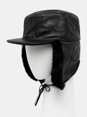 Daily Paper czapka z daszkiem skórzana Monogram Chapka kolor czarny 2421144