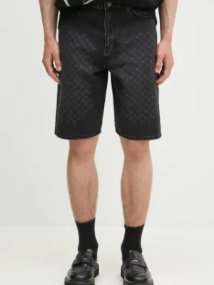 Daily Paper szorty jeansowe Laser Monogram Denim Shorts męskie kolor czarny 2511132