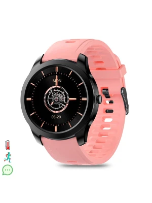 DAM Smartwatch "M28" w kolorze czarno-jasnoróżowym rozmiar: onesize
