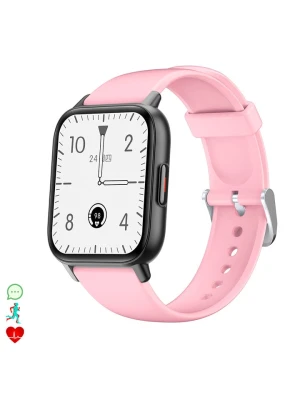 DAM Smartwatch "QS16" w kolorze czarno-jasnoróżowym rozmiar: onesize