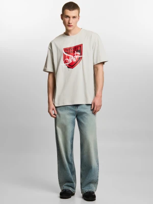 Damage Target t-shirt boxy męski szary Klasyk