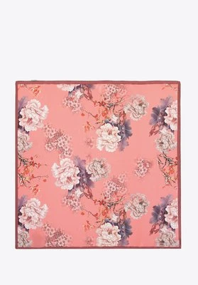 Damska apaszka jedwabna we wzory beżowo - różowa Wittchen