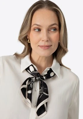 Damska apaszka jedwabna we wzory czarno - biała Wittchen