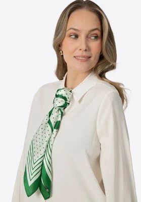 Damska apaszka jedwabna we wzory kremowo - zielona Wittchen