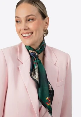 Damska apaszka jedwabna we wzory zielono - beżowa Wittchen