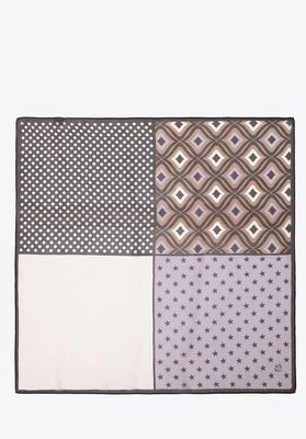 Damska apaszka jedwabna wzorzysta brązowo - beżowa Wittchen