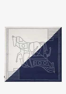 Damska apaszka jedwabna wzorzysta duża Wittchen