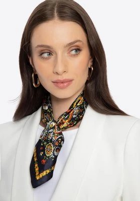 Damska apaszka jedwabna ze wzorem paisley granatowa Wittchen