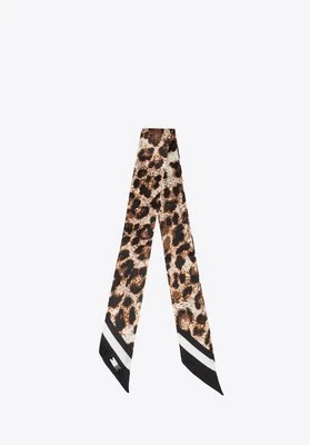 Damska apaszka typu twilly z jedwabiu brązowo - czarna Wittchen