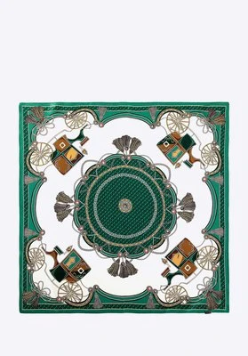 Damska apaszka z jedwabiu zielono - biała Wittchen