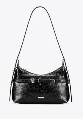 Damska bagietka z ekoskóry z regulowaną rączką czarna Wittchen