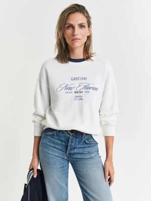 Zdjęcie produktu Damska beżowa bawełniana bluza z grafiką sailing crew GANT