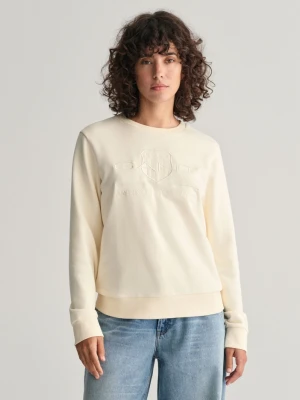 Damska beżowa sportowa bluza regular fit z okrągłym dekoltem GANT