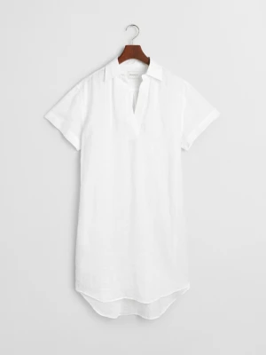 Damska biała sukienka ze 100% lnu GANT