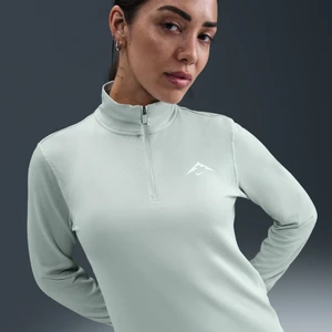 Damska bluza do biegania z zamkiem 1/4 Dri-FIT Nike Trail - Szary