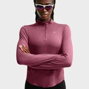 Damska bluza do biegania z zamkiem 1/4 Dri-FIT UV Nike Swift - Czerwony