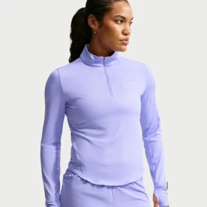 Damska bluza do biegania z zamkiem 1 / 4 Dri-FIT UV Nike Swift - Fiolet