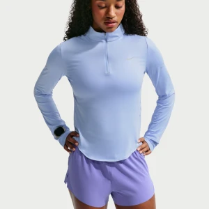 Damska bluza do biegania z zamkiem 1 / 4 Dri-FIT UV Nike Swift - Niebieski