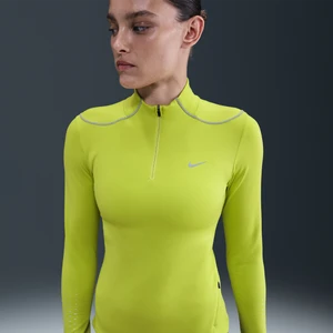 Damska bluza do biegania z zamkiem 1/4 i detalami o designie odbijającym światło Therma-FIT ADV Nike Swift - Zieleń