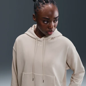 Damska bluza do koszykówki z kapturem o skróconym kroju oversize A'ja Wilson - Szary Nike
